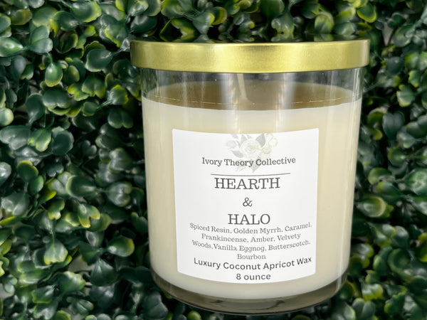 Hearth & Halo – Sacred Warmth Candle with Eggnog, Frankincense & Bourbon Butterscotch