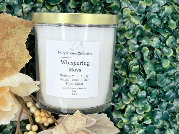 Whispering Moss Botanical Luxury Candle with Oak Moss & Mint