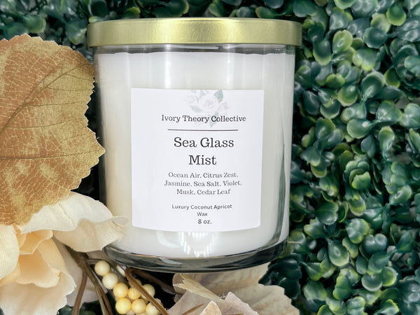 Sea Glass Mist  Coastal Luxury Candle with Ocean Air & Sea Salt