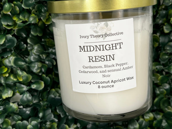 Midnight Resin – Smoky, Seductive Luxury Candle with Fireside Ember & Vanilla Bliss
